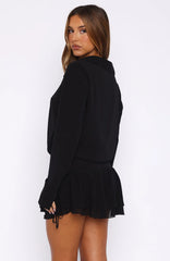 Can't Get Me Long Sleeve Mini Dress Black