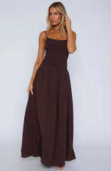 Too Many Questions Maxi Dress Chocolate
