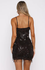 Decadent Daze Beaded Mini Dress Chocolate