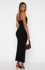 We Can Work It Out Ribbed Maxi Dress Black
