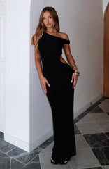 Living For The Weekend Mesh Maxi Dress Black