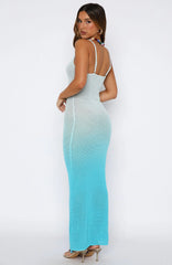 Sunshine Soul Crochet Maxi Dress Azure Ombre
