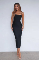Sugar And Spice Bandage Midi Dress Black