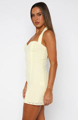 So Curious Mini Dress Lemon