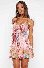 Can't Resist You Mini Dress Dusty Blush Floral