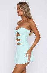Sneaky Games Strapless Mini Dress Aqua