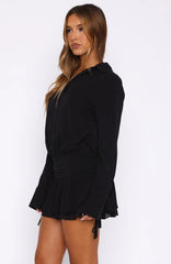 Can't Get Me Long Sleeve Mini Dress Black