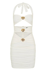 Stepping Back Mini Dress White