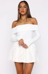 Big Reveal Long Sleeve Mini Dress Off White