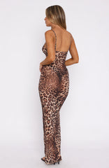 Still Waiting Mesh Maxi Dress Cheetah
