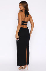 Counting On It Halter Maxi Dress Black